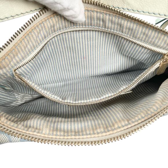 Vintage CELINE Macadam Blue White Monogram Shoulder Bag - Picture 10 of 16